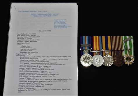 Lot Australian Army Vietnam Campaign And Service Medals W Paperwork