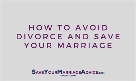 How To Avoid Divorce And Save Your Marriage