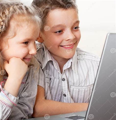 Kids Playing Computer Stock Photo Image Of Kids Internet 36810662