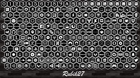 Honeycomb Icons Black And White By Rubik27 Rrainmeter