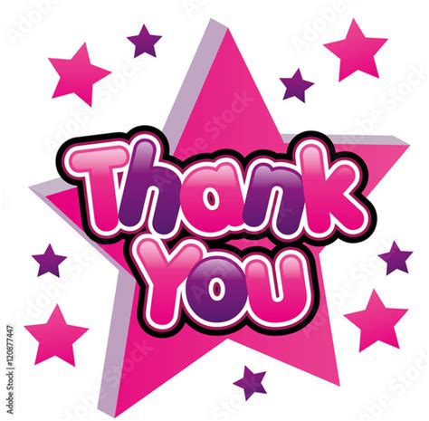 Thank You Pink Star Stock Vector Adobe Stock