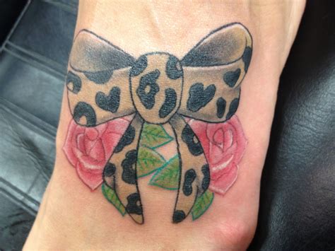 Leopard Print Bow And Red Roses Bow Tattoo Leopard Tattoos Tattoos