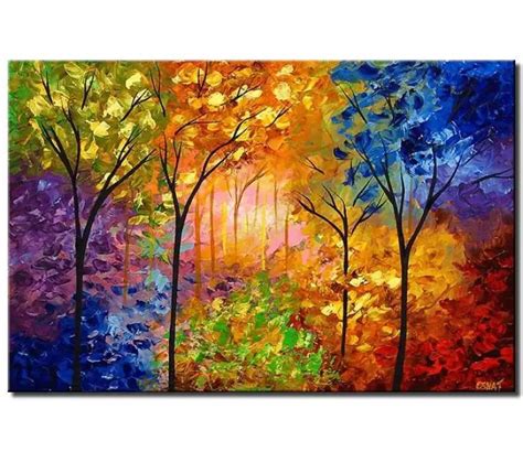 Painting For Sale Bold Colorful Blooming Trees 4218