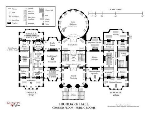 Highdark Hall A Setting For Gothic Roleplaying Mansion Floor Plan