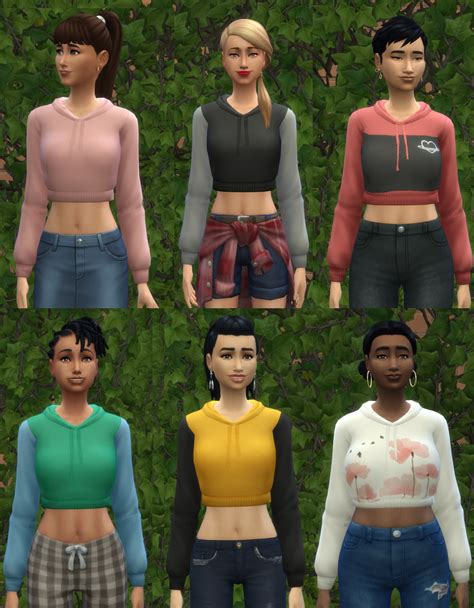 Mod The Sims Cropped Basic Hoodie