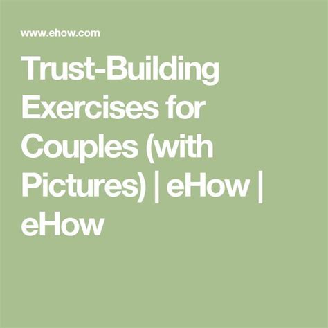Trust Building Exercises For Couples Couples Exercises