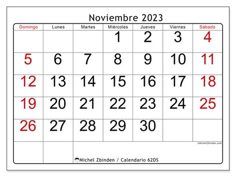 Calendario Noviembre De 2023 Para Imprimir “481ds” Michel Zbinden Ve