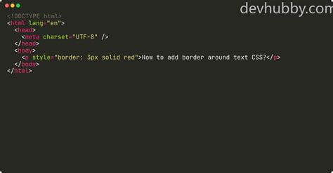 How To Add Border Around Text Css