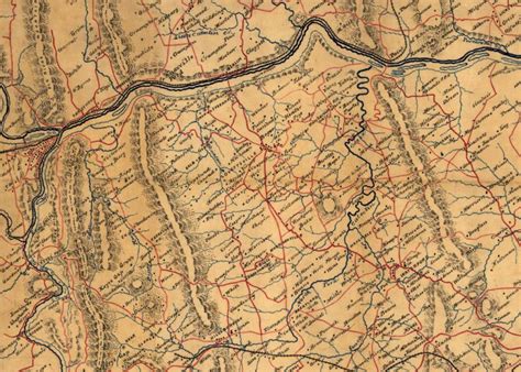 1863 Map Of Fauquier And Loudon Sic Counties Virginia 1863