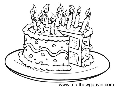 Mg Childrens Book Illustrations Birthday Cake Line Drawing