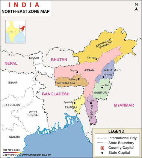 North Eastern States Of India Map Map Of Beacon