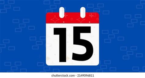 15th Day Calendar Banner Fifteen On Stock Illustration 2149096811