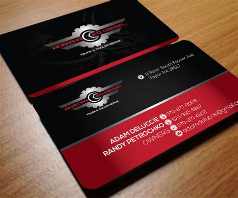 Use icons for imagery that presents your business. diesel mechanic business card design | 22 Business Card ...