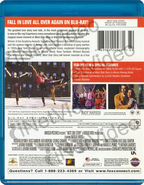 West Side Story 50th Anniversary Edition Blu Ray On Blu Ray Movie