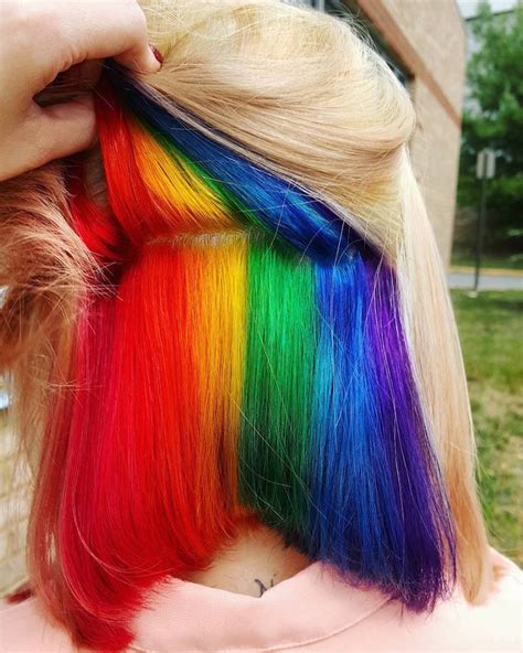 Hidden Rainbow Hair Trend Conceals Vibrant Colors Beneath Naturally