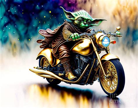 Biker Yoda Digital Art By Kathee Mcfarland Fine Art America