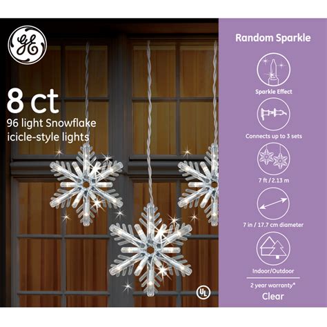 78936 Ge Random Sparkle Incandescent 96 Light Snowflake Icicle Style