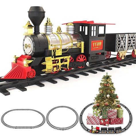 Classic Battery Operated Christmas Tree Train Set With Lights And Sounds