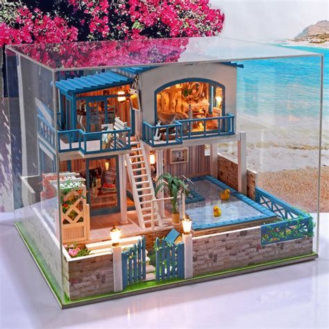 Houses, swimming pools, tiny houses, we can do it all with one container! DIY KIT: Dollhouse - Beach Deluxe House with Swimming Pool ...