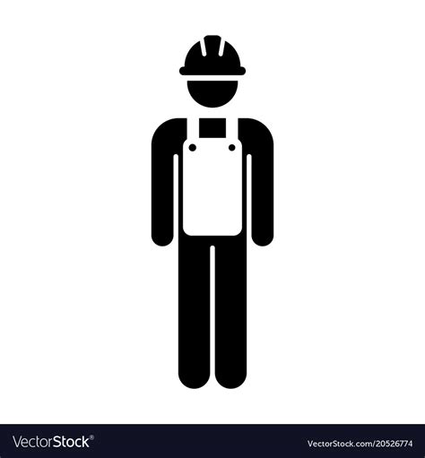 Worker Icon Male Service Person Pictograph Symbol Vector Image