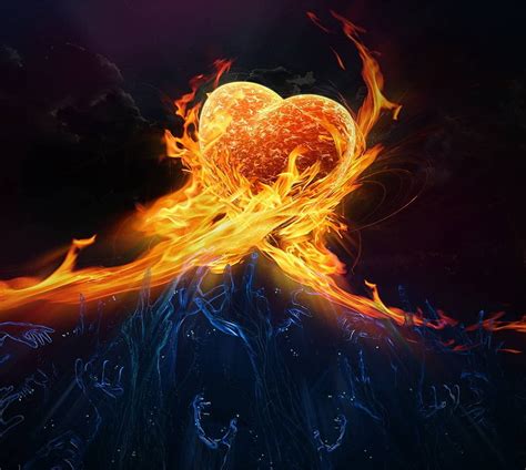 Burning Heart By Zedge Hd Wallpaper Pxfuel