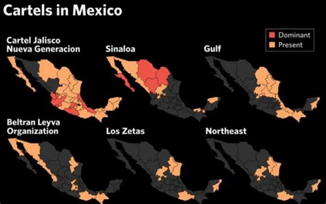 El Mapa Del Narcotráfico En México 12 Cárteles En Guerra Por El Territorio