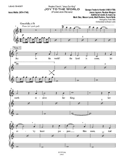 Joy To The World With Forever Reign Sheet Music Pdf Peoples Church Worship Praisecharts