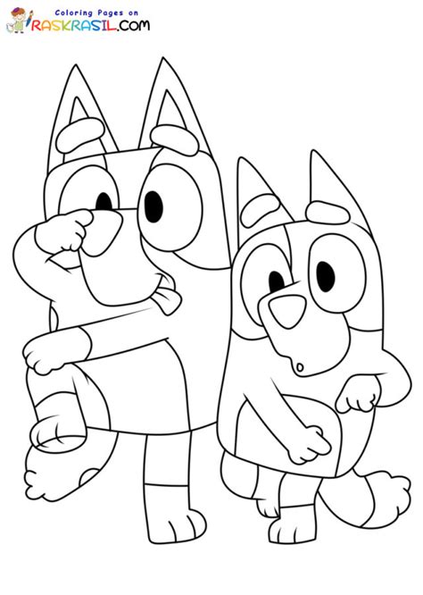 Bluey And Bingo On The Beach Coloring Page Coloring Pages 🎨 F52