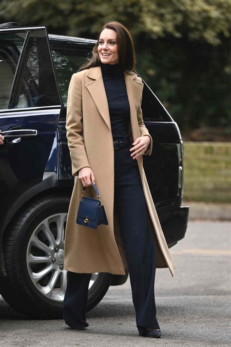 Kate Middleton Wore An All Black Outfit With A Camel Coat Kate Middleton Coat Kate Middleton