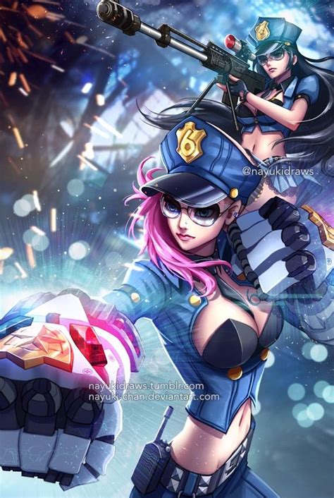 Officer Vi And Caitlyn League Of Legends By Nayuki On Deviantart More