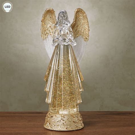Angelic Glitter Swirl Led Lighted Angel Table Accent By Roman