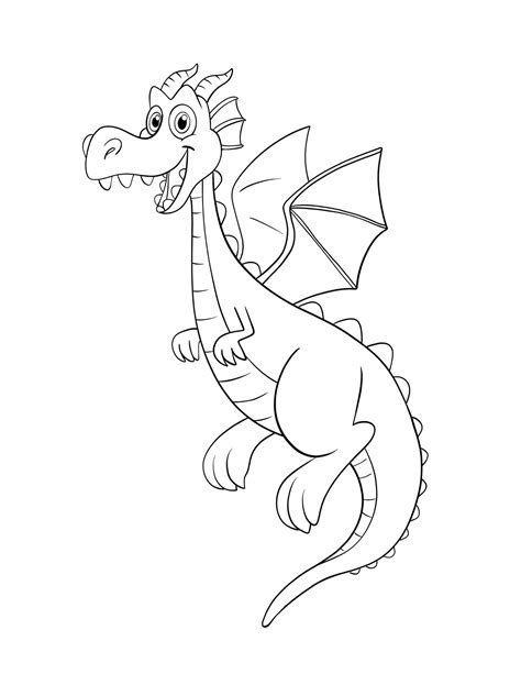 Funny Dragon Coloring Pages 20 Dragon Printable Coloring Etsy