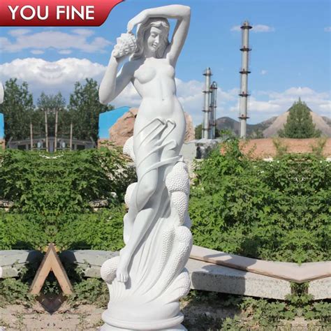 Hand Carved Landscaping Stone Sculpture Nude Marble Woman Statues My