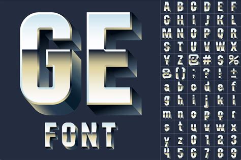 Silver Chrome 3d Font Objects On Creative Market