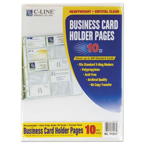 The business card isn't dead yet. Business Card Binder Pages, Holds 20 Cards, 8 1/8 x 11 1/4 ...