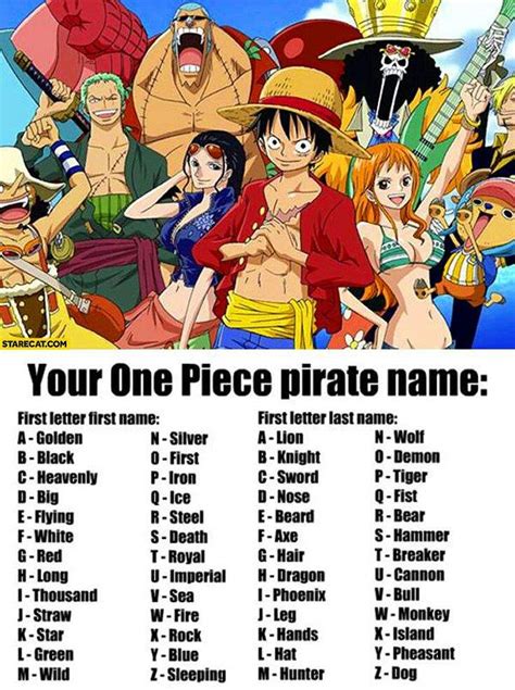 Whats Your One Piece Pirate Name Anime Amino
