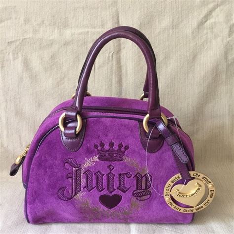 Purple Velvet Leather Juicy Couture Bag Bags Leather Leather Purses