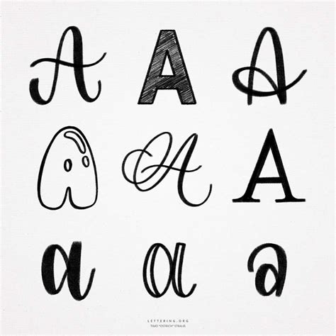 Hand Lettering A 9 Ways To Draw An A
