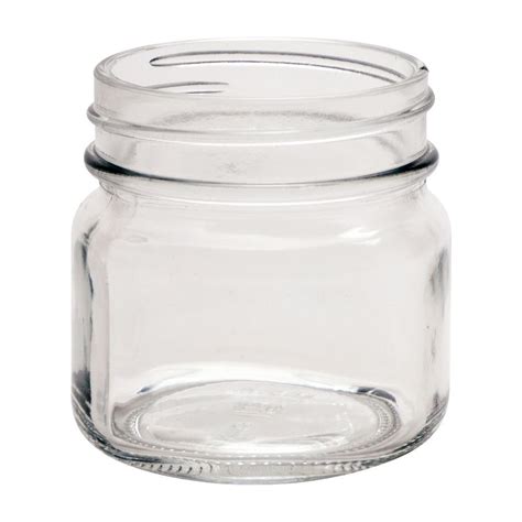 Nms 8 Ounce Glass Smooth Square Regular Mouth Mason Canning Jars With