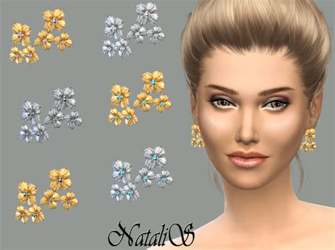 Triple Flower Earrings By Natalis At Tsr Sims 4 Updates