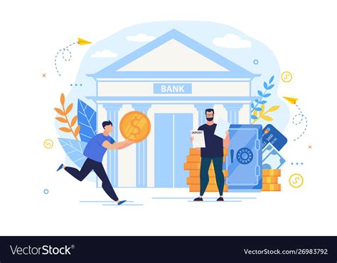 Bright Poster Interest Deposit To Bank Cartoon Vector Image