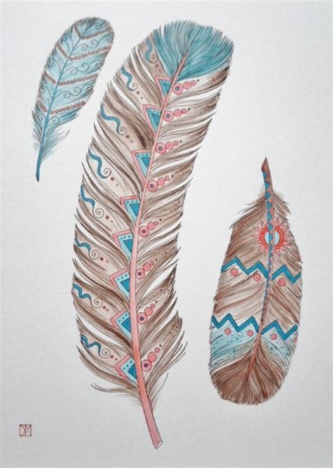 3 feathers native american southwest art print 8 by chubbymermaid
