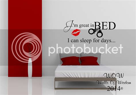 Great In Bed Funny Adult Bedroom Wall Sticker Wall Art Decals Sexy Sticker Ebay