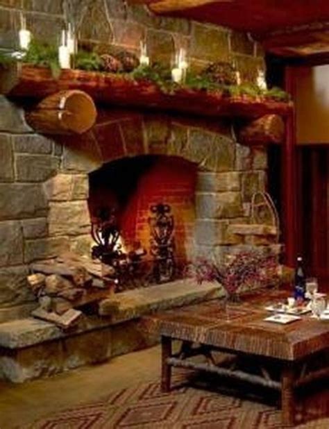 99 Inspiring Rustic Christmas Fireplace Ideas To Makes Your Home Warmer