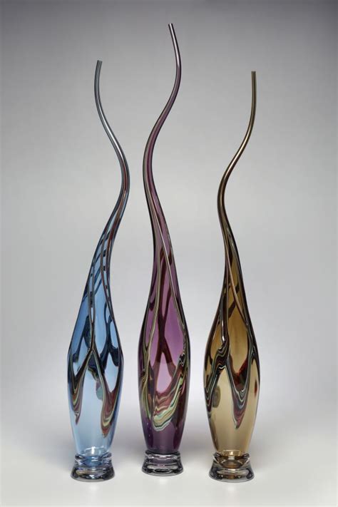 Victor Chiarizia Glass Sculptures Swans Aqua Amethyst Whiskey Featured Artist Vinings