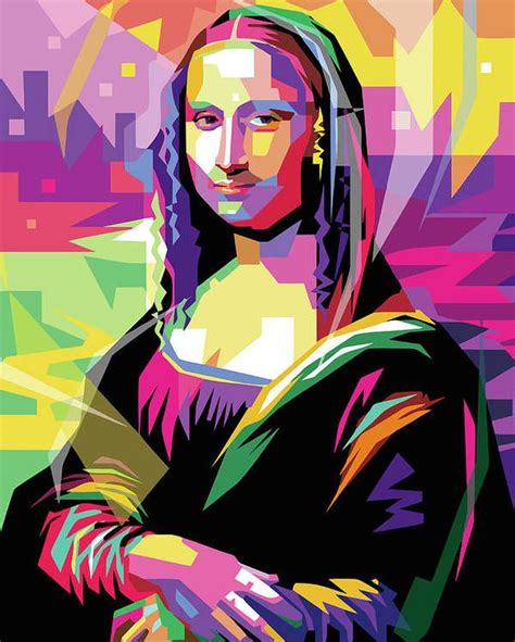Mona Lisa By Leonardo Da Vinci Transform To Wpap Pop Art Poster By
