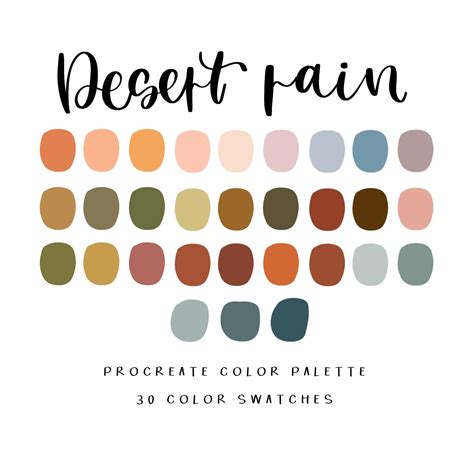 Desert Rain color palette/ procreate palette/ iPad Pro | Color palette, Color palette design ...