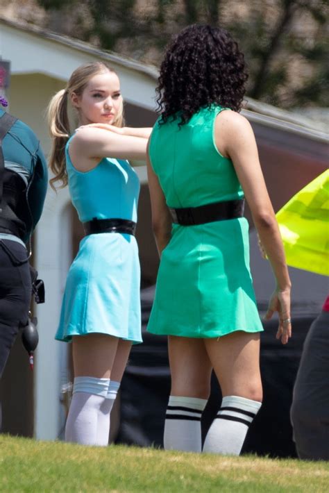 Chloe Bennet Dove Cameron And Yana Perrault Sexy Candids At “powerpuff Girls” Movie Set In