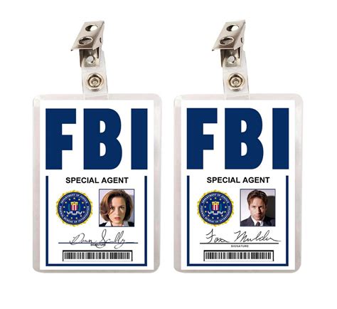 X Files Dana Scully And Fox Mulder Fbi 2er Set Id Badges Cosplay Etsyde
