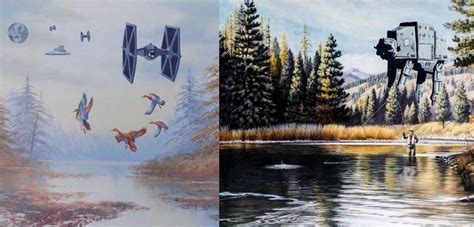 This Artist Paints Scenes From Star Wars On Old Paintings Bought At